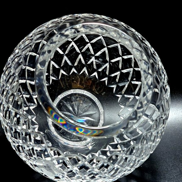 Galway Leah Crystal Rose Bowl Vase 6" Ireland Shamrock Lead Crystal handcut glas - Picture 3 of 13